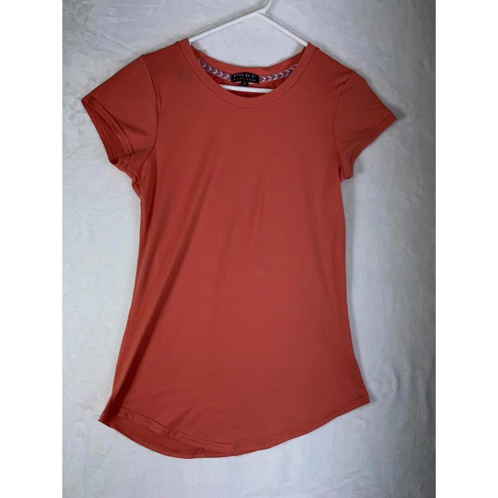 Pink Heather Poof New York Stretch Super Soft Daily Crew Neck Top Medium
